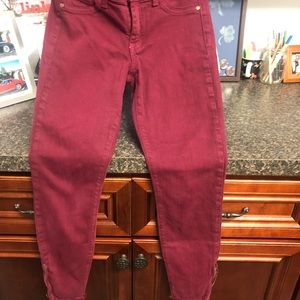 Pistols brand maroon straight leg jeans